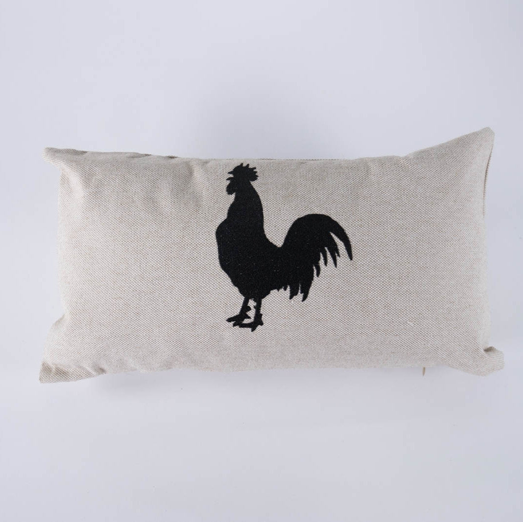 Rooster Silhouette Pillow