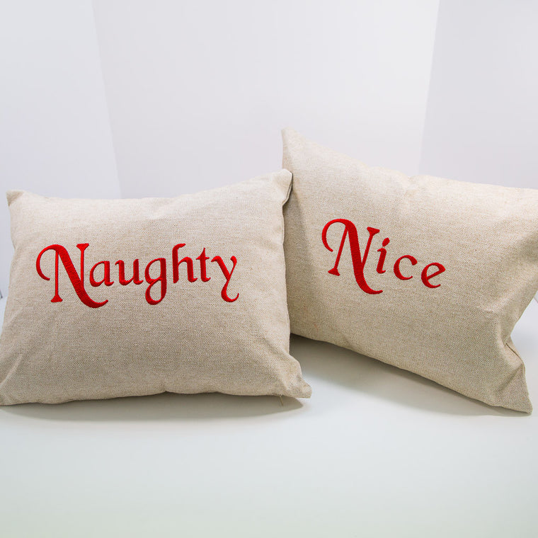 Naughty or Nice? Pillow (Two-Sided)